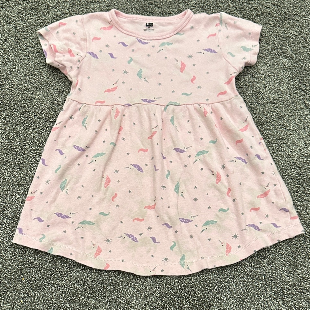 Charming Pink Kids Dress with Whimsical Print